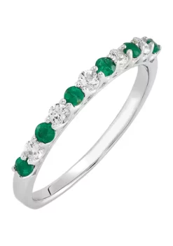 Top 10 💯 Emerald and White Sapphire Ring in 14K White Gold by Belk & Co. 🌟