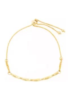 Cheap ✔️ Bolo Bead Twist Curved Bar Bracelet in 14K Yellow Gold by Belk & Co. 😀