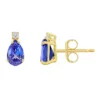 Wholesale 🥰 14K Gold 6x4 Pear Shape Tanzanite Diamond Accent Earrings by Belk & Co. 🔥