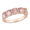 Budget 😀 1 ct. t.w. Morganite and 1/6 ct. t.w. Diamond Semi Eternity Ring in 14K Rose Gold by Belk & Co. 💯
