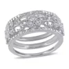 Coupon ⌛ 1/10 ct. t.w. Diamond Filigree Vintage 3-Piece Ring Set In Sterling Silver by Belk & Co. ⌛