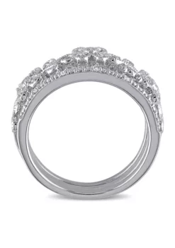 Coupon ⌛ 1/10 ct. t.w. Diamond Filigree Vintage 3-Piece Ring Set In Sterling Silver by Belk & Co. ⌛ -DealsBelk & Co. Store Belk 10501