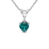 Wholesale 🔔 2/5 ct. t.w. Lab Created Emerald and Diamond Accent Heart Solitaire Pendant and Chain in 10k White Gold by Belk & Co. ⌛