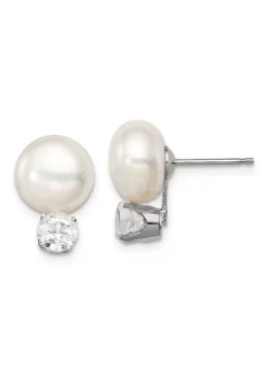 Best reviews of ⌛ 1.20 ct. t.w. White Topaz with 10-11mm Freshwater Cultured Pearl Button Pearl Earrings in Sterling Silver by Belk & Co. 👍 -DealsBelk & Co. Store Belk 10511