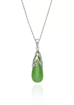 Best Pirce 🌟 Sterling Silver Jade Drop Pendant by Belk & Co. 👍 -DealsBelk & Co. Store Belk 10518
