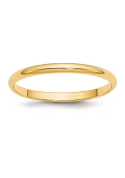 Budget 🎉 Women's 14K Yellow Gold 2 Millimeter Lightweight Half Round Band by Belk & Co. 🧨 -DealsBelk & Co. Store Belk 1053