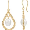 Buy 😍 White Pearl Earrings in 10K Yellow Gold by Belk & Co. 🎁