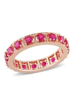 Best deal 👍 Lab Created Created Ruby Eternity Ring in Rose Plated Sterling Silver by Belk & Co. ❤️ -DealsBelk & Co. Store Belk 10549