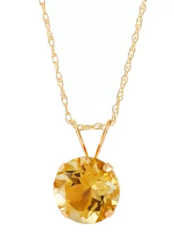 Best Pirce 🎁 2.5 ct. t.w. Citrine Pendant Necklace in 10K Yellow Gold by Belk & Co. 🔔 -DealsBelk & Co. Store Belk 1056