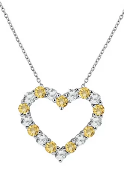 Flash Sale ๐ Created Citrine and White Sapphire Heart Pendant Necklace in Sterling Silver by Belk & Co. ๐