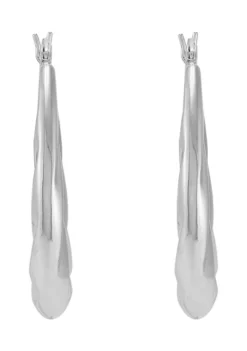 Wholesale 🤩 Grad Oval Wavy Design Hoop Earrings in Sterling Silver by Belk & Co. 🎁 -DealsBelk & Co. Store Belk 106