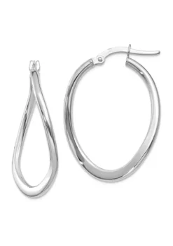 Flash Sale 😀 14K White Gold 2 Millimeter Tapered Twist Hoop Earrings by Belk & Co. 😀 -DealsBelk & Co. Store Belk 10602