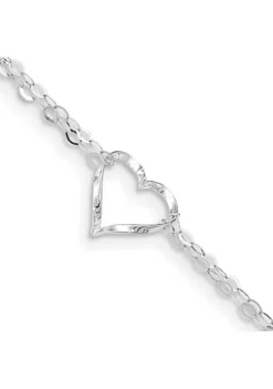 New ❤️ 14K White Gold Double Strand Heart 9 Inch Plus 1 Inch Extension Anklet by Belk & Co. 🎉 -DealsBelk & Co. Store Belk 1061