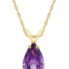Best reviews of 😉 14K Yellow Gold 12x8mm Pear Shaped Amethyst Pendant Necklace by Belk & Co. 🧨