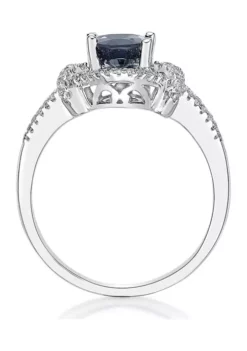 Budget 😀 1 1/2 ct. t.w. Sapphire and 1/4 ct. t.w. Diamond Ring in 10K White Gold by Belk & Co. ⌛ -DealsBelk & Co. Store Belk 10628