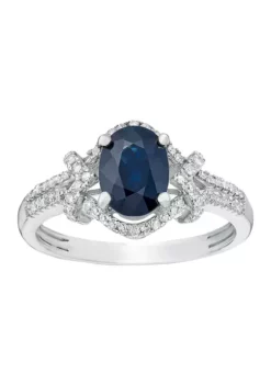 Budget 😀 1 1/2 ct. t.w. Sapphire and 1/4 ct. t.w. Diamond Ring in 10K White Gold by Belk & Co. ⌛ -DealsBelk & Co. Store Belk 10629