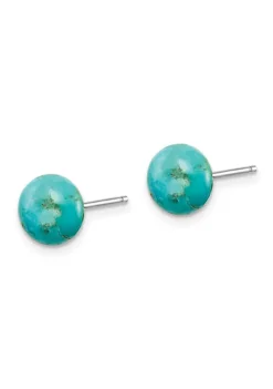Deals 👏 Sterling Silver 8-8.5mm Button Freshwater Cultured Pearl / Stab. Turquoise / Black Agate Earrings Set by Belk & Co. 👍 -DealsBelk & Co. Store Belk 10650