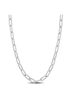 Coupon ✔️ 3.5MM Polished Paperclip Chain Necklace in Sterling Silver, 16" by Belk & Co. 🛒