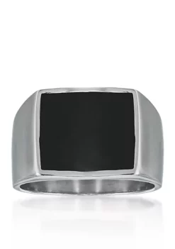 Coupon 😉 Men's Stainless Steel and Black Resin Ring by Belk & Co. 🥰