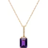 Cheap ✔️ 1.4 ct. t.w. Amethyst and 1/10 ct. t.w. Diamond Pendant Necklace in 10K Yellow Gold by Belk & Co. 😉
