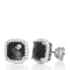 Best Pirce 👍 Onyx and White Sapphire Earrings in Sterling Silver by Belk & Co. 🧨