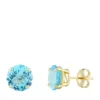 Outlet 🌟 8 Millimeter Swiss Blue Topaz Earrings in 10K Yellow Gold by Belk & Co. ✔️