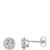 Wholesale 🧨 4/5 ct. t.w. Aquamarine and 1/10 ct. t.w. Diamond Accent Halo Stud Earrings in 10K White Gold by Belk & Co. 🔔