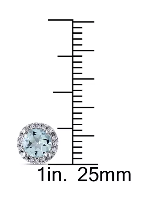 Wholesale ๐งจ 4/5 ct. t.w. Aquamarine and 1/10 ct. t.w. Diamond Accent Halo Stud Earrings in 10K White Gold by Belk & Co. ๐ 2 Wholesale ๐งจ 4/5 ct. t.w. Aquamarine and 1/10 ct. t.w. Diamond Accent Halo Stud Earrings in 10K White Gold by Belk & Co. ๐ - Image 2