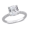 Best deal 🧨 Lab Created 3.25 CT TGW Created White Sapphire Cushion-Cut Engagement Ring in 10k White Gold by Belk & Co. 🎉