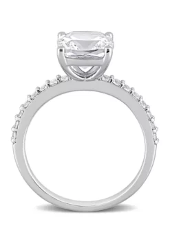 Best deal 🧨 Lab Created 3.25 CT TGW Created White Sapphire Cushion-Cut Engagement Ring in 10k White Gold by Belk & Co. 🎉 -DealsBelk & Co. Store Belk 10774