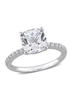Best deal 🧨 Lab Created 3.25 CT TGW Created White Sapphire Cushion-Cut Engagement Ring in 10k White Gold by Belk & Co. 🎉 -DealsBelk & Co. Store Belk 10776