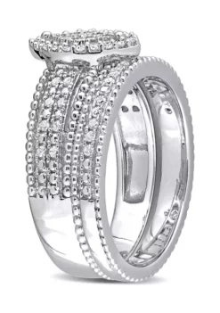 Flash Sale ⭐ 1/3 CT TDW Diamond Marquise Shape Cluster Bridal Set in Sterling Silver by Belk & Co. 🔥 -DealsBelk & Co. Store Belk 10783