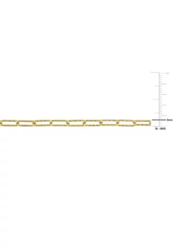 Outlet 🛒 3MM Fancy Paperclip Chain Bracelet in 18k Yellow Gold Plated Sterling Silver, 9" by Belk & Co. 🎉 -DealsBelk & Co. Store Belk 10789