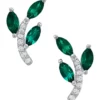 Best deal ❤️ 7/8 ct. t.w. Created Emerald and Created White Sapphire Earrings in Sterling Silver by Belk & Co. 🛒