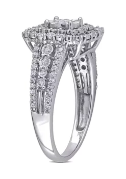 Wholesale 🔔 1/2 CT TW Diamond Square Halo Ring in 10k White Gold by Belk & Co. 😉 -DealsBelk & Co. Store Belk 10827