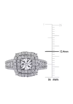 Wholesale 🔔 1/2 CT TW Diamond Square Halo Ring in 10k White Gold by Belk & Co. 😉 -DealsBelk & Co. Store Belk 10828