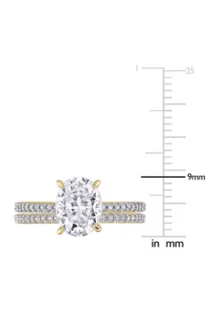Top 10 🔥 Lab Created 2 ct. t.w. Oval Moissanite and 1/4 ct. t.w. Diamond Bridal Ring Set in 14k Yellow Gold by Belk & Co. 🔥 -DealsBelk & Co. Store Belk 1083