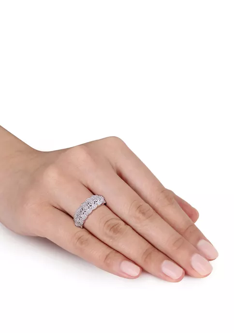 Deals 😀 Diamond Vintage Anniversary Band in 10K White Gold by Belk & Co. 🌟 3 Deals 😀 Diamond Vintage Anniversary Band in 10K White Gold by Belk & Co. 🌟 - Image 3