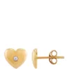 Best deal 🧨 1/10 ct. t.w. Diamond Heart Earrings in 10K Yellow Gold by Belk & Co. 🔥