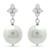 Wholesale 👍 Fresh Water Pearl and Cubic Zirconia Drop Earring in Sterling Silver by Belk & Co. 😍