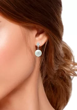 Wholesale 👍 Fresh Water Pearl and Cubic Zirconia Drop Earring in Sterling Silver by Belk & Co. 😍 -DealsBelk & Co. Store Belk 10859