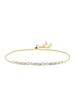 Hot Sale 👍 1/10 ct. t.w. Diamond Bracelet in 10K Yellow Gold by Belk & Co. 🧨