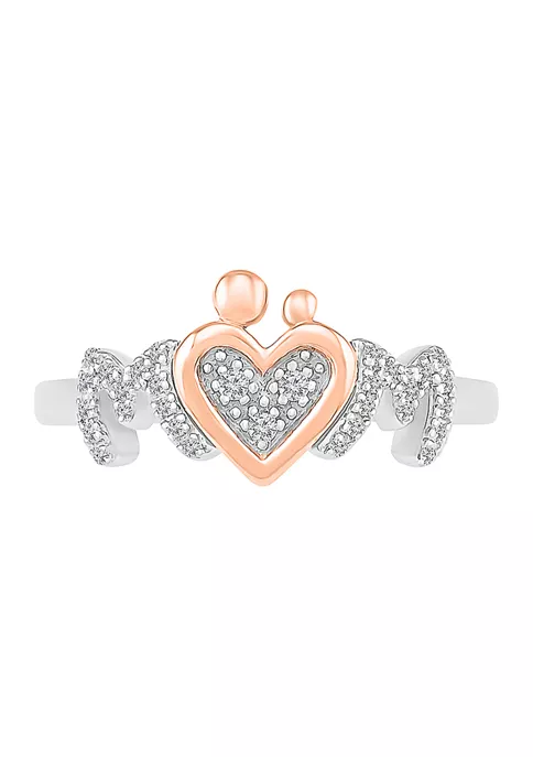 Hot Sale 🎉 1/10 ct. t.w. Diamond Mom Ring in Sterling Silver & 10K Rose Gold by Belk & Co. 🎁 2 Hot Sale 🎉 1/10 ct. t.w. Diamond Mom Ring in Sterling Silver & 10K Rose Gold by Belk & Co. 🎁 - Image 2