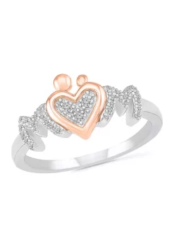 Hot Sale 🎉 1/10 ct. t.w. Diamond Mom Ring in Sterling Silver & 10K Rose Gold by Belk & Co. 🎁 5 Hot Sale 🎉 1/10 ct. t.w. Diamond Mom Ring in Sterling Silver & 10K Rose Gold by Belk & Co. 🎁 -DealsBelk & Co. Store Belk 10885