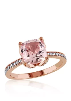 Best Pirce 😉 Morganite and Diamond Accent Ring in 10k Rose Gold by Belk & Co. 😍
