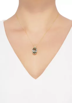 Brand new 👏 12.5 ct. t.w. Green Amethyst, 0.05 ct. t.w. Diamonds Pendant Necklace in 10k Yellow Gold by Belk & Co. 😍 -DealsBelk & Co. Store Belk 10902