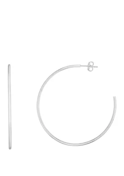 Coupon 😀 Polished Hoop Earrings in 14K White Gold by Belk & Co. 😀