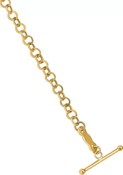 Discount 🎁 Puffed Mom Heart Toggle bracelet in 14K Yellow Gold by Belk & Co. 😍 -DealsBelk & Co. Store Belk 10951