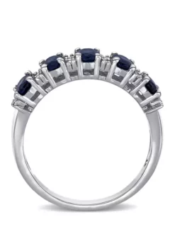 Outlet ❤️ 1.5 ct. t.w. Sapphire and 1/6 ct. t.w. Diamond Semi Eternity Ring in 14K White Gold by Belk & Co. 🧨 -DealsBelk & Co. Store Belk 10974