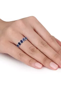 Outlet ❤️ 1.5 ct. t.w. Sapphire and 1/6 ct. t.w. Diamond Semi Eternity Ring in 14K White Gold by Belk & Co. 🧨 -DealsBelk & Co. Store Belk 10975